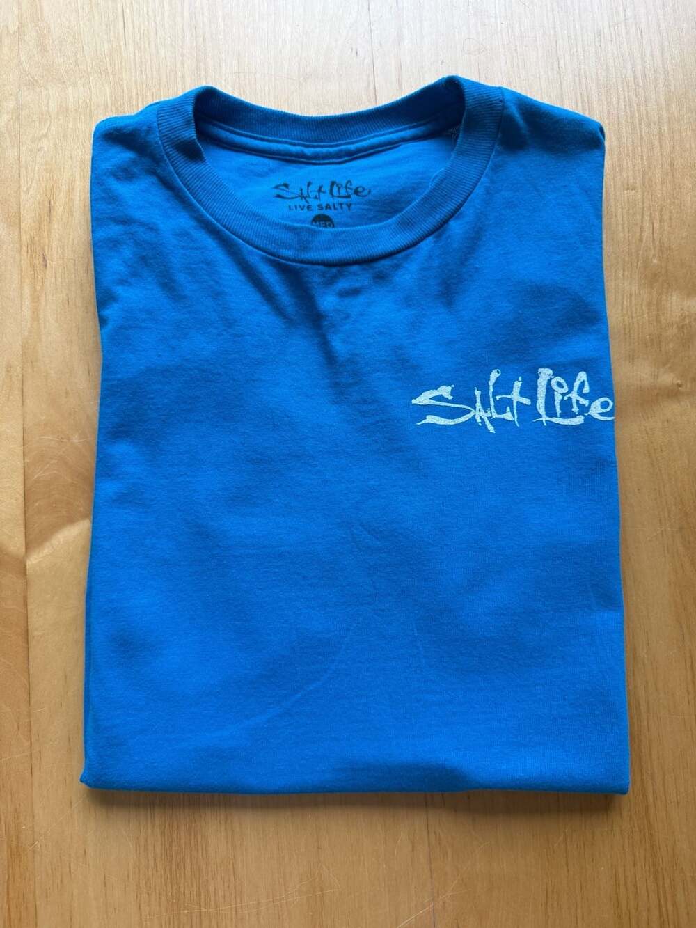 Salt Life Hook Line & Sinker T-Shirt Size Medium Blue Fishing Graphic Tee